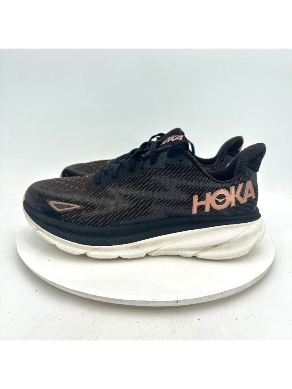 Hoka One One Clifton 9 Women Size 9B 1127896 BCPPR Black Cooper Running Shoes